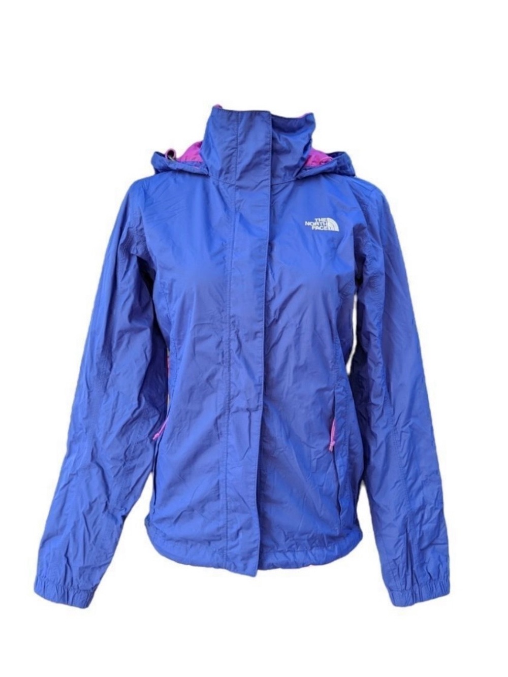 The North Face Nylon Windbreaker Purple Full Zip Hooded Jacket Size S